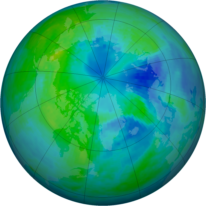 Arctic ozone map for 11 October 1994